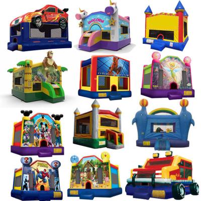 China Outdoor Entertainment Kids Hunt Western Business Long Bounce House With Waterside for sale