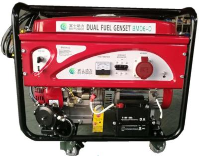 China 6KW 7.5Kva Carbon Brush Generator Diesel Dual Fuel BDM7.5-D for sale