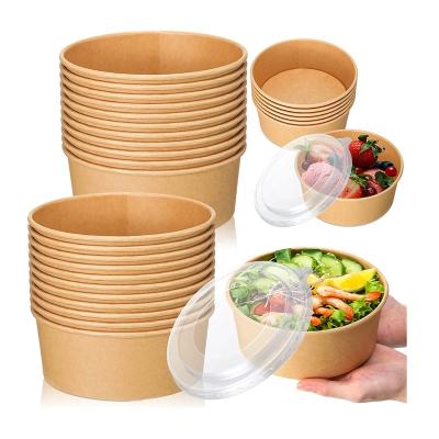 China Wholesale Disposable Disposable Paper Printing Round Paper Bowl Custom Salad Bowl for sale