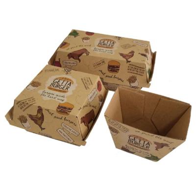 China Wholesale Rectangle Biodegradable Custom Printed Rectangle Disposable Paper Hamburger Box for sale