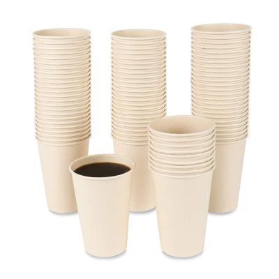 China Disposable Biodegradable Disposable Hot Beverage Cup, Unbleached Eco-Friendly Cups, 12oz Compostable Paper Coffee Cups With PLA Lids for sale