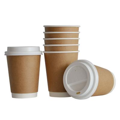 China Hot Sale Disposable 100% Biodegradable Double Wall Coffee Cup 16oz Paper Cups Packaging for sale