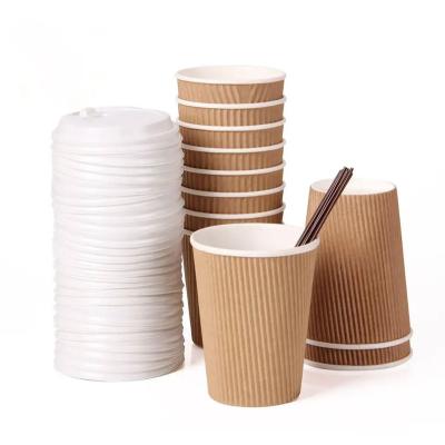 China Wholesale Logo Custom Disposable 9oz/12oz/16oz/20oz PLA Disposable Paper Cutters for Hot/Cold Drinks Paper Coffee Cups with Lid for sale