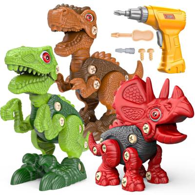 China Eco-friendly Non-toxic DIY Disassemble Dinosaur Assembling Toy Set Dinosaur Construction Toy Set for sale