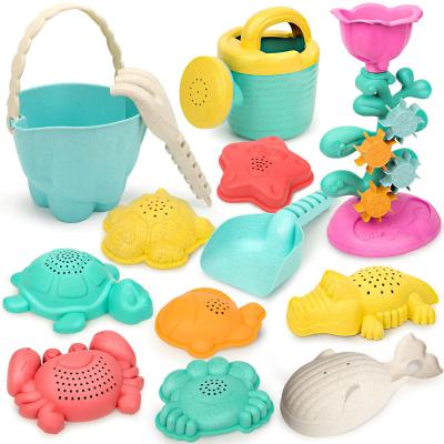 China 14 PCS Summer Beach Kids Toys Non-Toxic Material Sand Bucket Set Toys For Toddlers Outdoor Play for sale