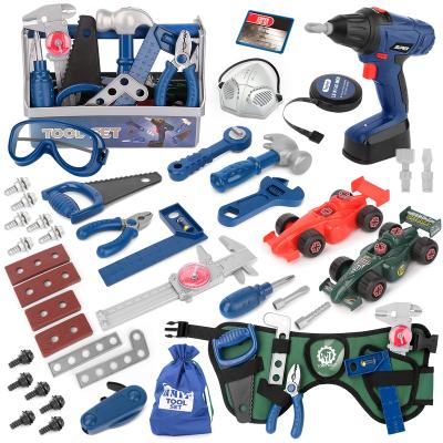 China Easy Carry 87 PCS Children Tool Kit With Electric Toy Drill Kids Play House Role Play for sale