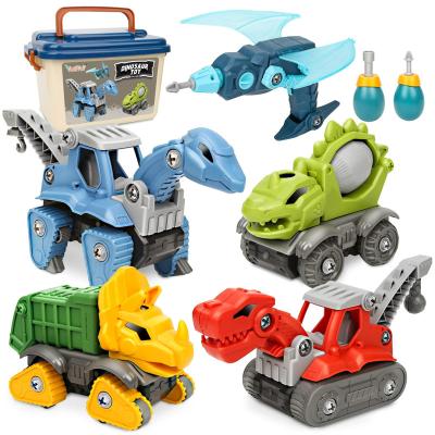 China Safety Disassemble Dinosaur Construction Vehicles Toys For Kids DIY Assemble Dinosaur Toy for sale