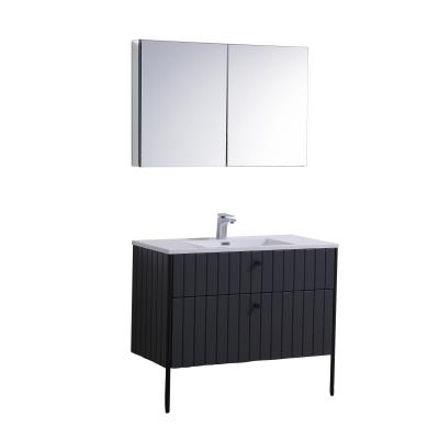 China Sale Durable European Style Reduction Bathroom Vanity Freestanding Cabinet With Aluminum Mirror Cabinet for sale