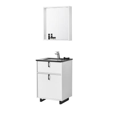 China Hot Sale Durable Morden Sink Set Cabinet With Quartz Counter Top Single Bathroom Vanity for sale