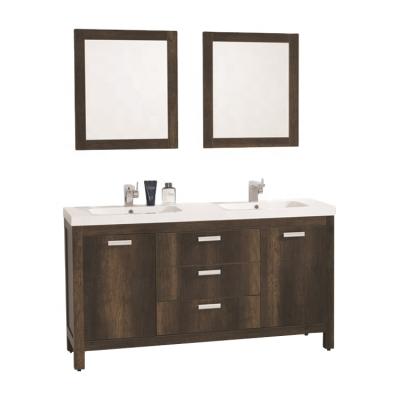 China Top Quality Durable Widely Used Modern Bathroom Double Basin Sink Cabinet With Mirror for sale