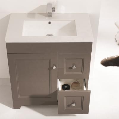 China New Design Durable Bathroom Marble Sink Cabinet Modern French Wooden Makeup Cabinet With Handle for sale