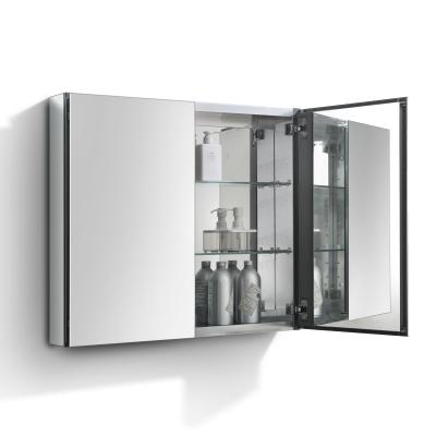 China European Medicine Cabinet Bathroom Double Door Furniture Toilet Wholesale Price Aluminum Medicine Cabinet for sale