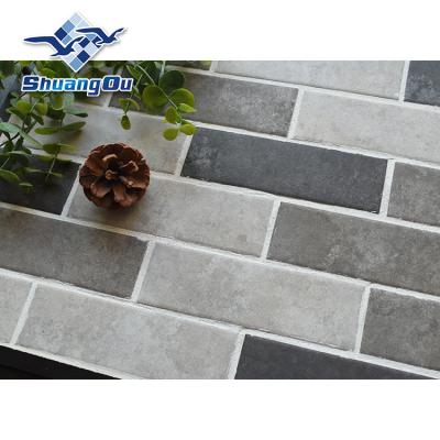 China Tiles Factory Price Rustic Vintage Mixed Gray Cement Design Bathroom Interior Wall Kitchen Backsplash Brick Brick Underground Ceramic Tile 45x145mm for sale