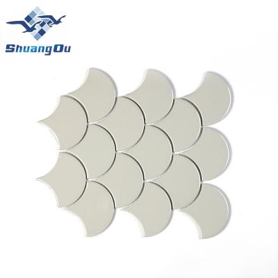 China Flooring Fish Scale Mosaic Ceramic Tiles Swimming Pool Slabs Mosaic,Wall Fish Scale Slab Helix Shaped Mosaic for sale