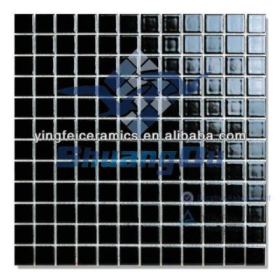 China 100% Porcelain Mosaic Wholesale Price Black Porcelain Pool Mosaic Tiles For Pools, Spas, 23x23mm (1x1 inch), 48x48mm (2x2 inch) for sale