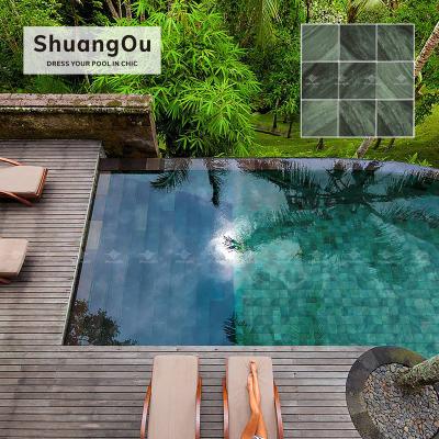 China Anti-slip Dark Verdant Green Laminate Pool Slab 4