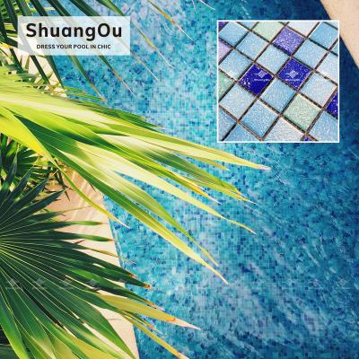 China Flooring Swimming Pool Mosaic Tile Factory Porcelain Mosaic Rough Glossy Slab Ceramic Mosaic For Swimming Pool Slab for sale