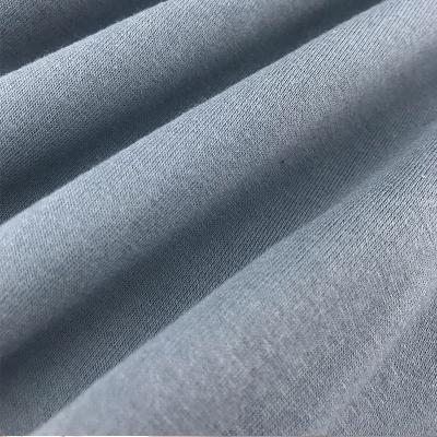 China Organic Plain Jersey Cotton Knitting Fabric Plain Dark Black Organic Plain Extra Reactive Dyed Weft Color for sale