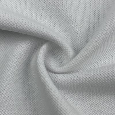 China Organic Plain White Pique Printed 4% PS Mesh Knitting Fabric Wholesale Textile Material for sale