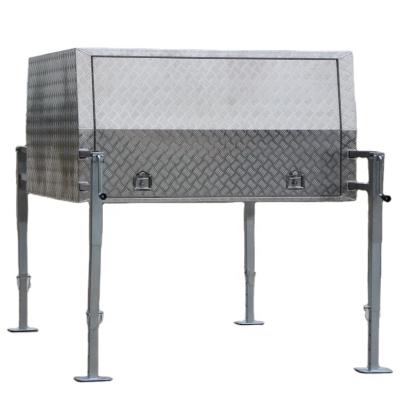 China Full-sealed Jack Off Checker Plate UTE Canopy With 3 Doors, Aluminum Canopy UTE, Pick Up Truck Canopy for sale