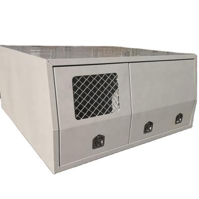 China Dustproof white flat plate alloy canopy (with double dog box, no rear door), ute canopy for sale