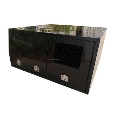 China Full-sealed black flat plate canopy (with dog box, no rear door), aluminum ute canopy for sale