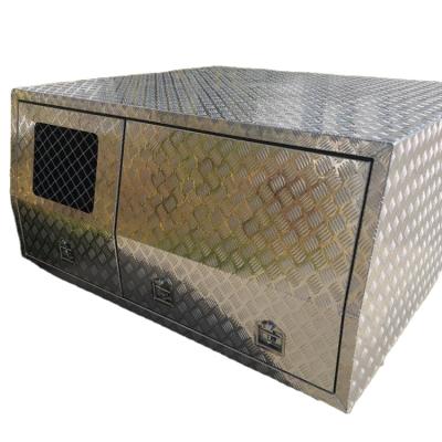 China Checker plate alloy dustproof canopy (with double dog box), aluminum canopy ute, pick up truck canopy for sale