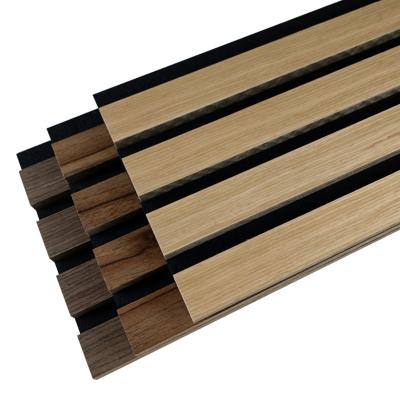 China Contemporary Wooden Slat Oak Wood Acoustic Barrier Acoustic Panel Akupanel Sound Absorbing Panel for sale