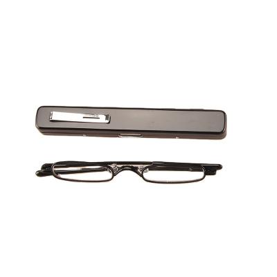 China Unisex Reading Glasses Spring Hinge Monocle Reading Glasses With Metal Presbyopic Pen Tube Glass Case for sale