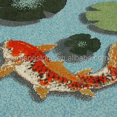 China Parquet Customized Glass Blues Swimming Pool Mosaic Designs for sale