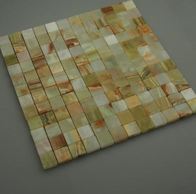 China Luxury Green Onyx Mosaic For Wall And Floor for sale