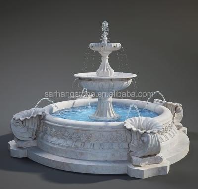 China Outdoor Or Indoor Hot Selling Outdoor Decoration Hand Carved Stone Fountain For Garden for sale