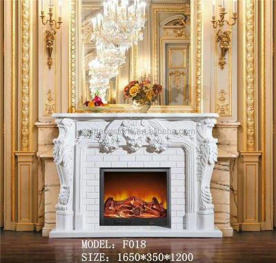 China Modern Home Decoration Stone Fireplace White Marble Antique Marble Fireplace for sale