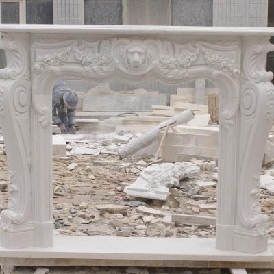 China China Wholesale Modern Hand Carved Victorian Insert White Marble Fireplace for sale