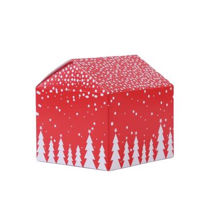 China Factory Wholesale Recyclable Thin Red Christmas Cardboard Christmas Pattern Tiny Gift Box Set for sale