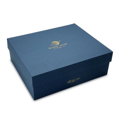 China Recycled Royal Blue Antique Materials Factory Supply Rigid Cardboard Gift Boxes for sale