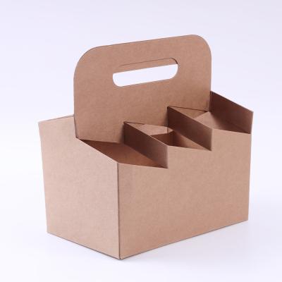 China Recycled Materials Open Sixpack Carton Beer Carrier Cardboard Delivery Packaging Beer Bottle Gift Box Beer for sale