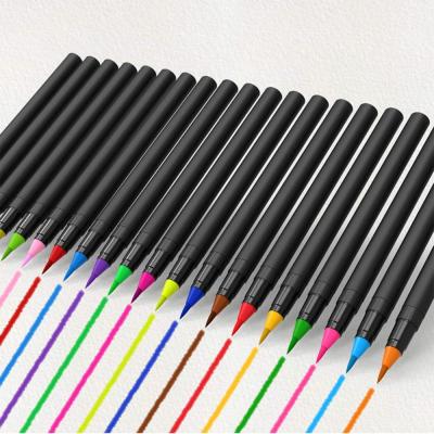 China Non-Toxic 12 Colors Brush Pen Water Brush Pen Based Ink Fabric Markers Non-Toxic Wholesale for sale