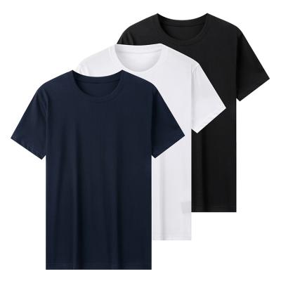 China Factory Plain Anti-Wrinkle Basic Tee Mens Casual Oversized O-Neck Homme Cotton T-Shirts Customized for sale