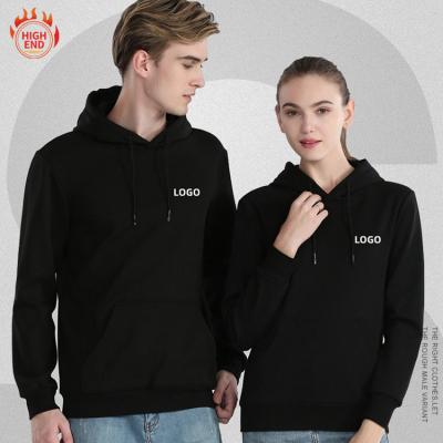 China Custom Logo Black Unisex Pullover Blank Anti-wrinkle Cotton Heavyweight Plus Size Mens Hoodies Sweatshirts for sale