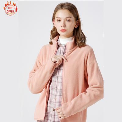 China 2021 Autumn Streetwear Comfort Polyester Solid Casual Slim Fit 100% Anti-Wrinkle Zip Up Hoodies Warm Oversized Women White for sale