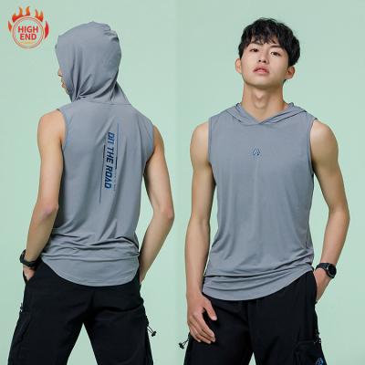 China Anti-wrinkle Gray Cropped Sport Workout Slim Casual Fitted Bamboo Sleeveless Plus Size Men's Hoodies and Sweatshirts for sale