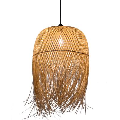 China Restaurant/Home/Hotel/Indonsian Rattan Plant Plankton Cage Bamboo Wicker Ceiling Chandelier Weave Pendant Lighting Zhongshan Factory Mall for sale