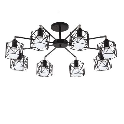 China Chinese warehouse vintage style price black iron ceiling lamp for hotel for sale