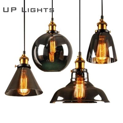 China 2020 Vintage Residential Industrial Chandelier Lamp Nordic Glass Ball Shade Hanging Pendant Light For Living Room for sale