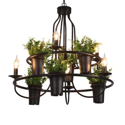 China Retro Black Residential Vintage Iron Cage Home Decor Industrial Set Pendant Lamp Light for sale