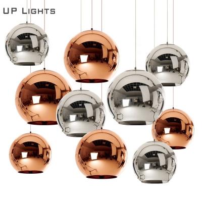 China Residential modern nordic decorative gold /silver color globe ceiling glass ball led pendant lamp lighting chandelier for hotel for sale