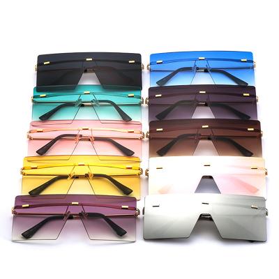 China Euromonk Sunglasses Rimless Sunglasses Fashion Eyewear Women Sun Glasses Square Luxury Oversized Square Glasses for sale