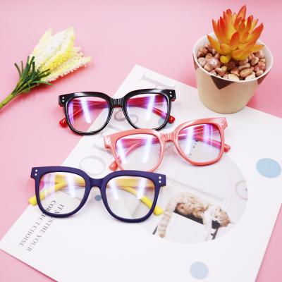 China Euromonk Blue Cute Flexible Child Silicone TPEE Comfortable Anti Glasses Optical Glasses Clear Blue Light Glasses for sale