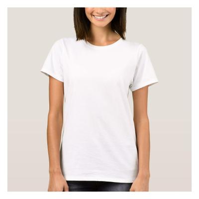 China White Basic Tee Anti-Pilling Crew Neck Short Sleeve Women's Simple White T-Shirt Sales for sale